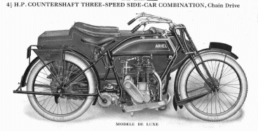 4½ HP, twin, 3 gear, kæde, 665, sv, m. sidevogn model 1